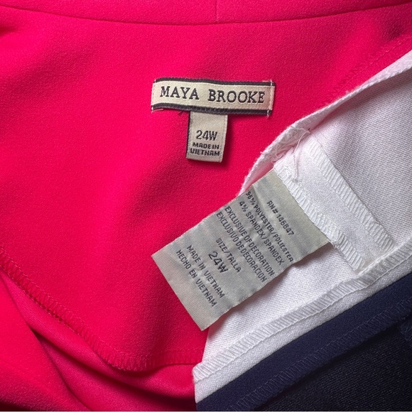 Maya Brooke Vintage 2 Piece Dress Suit Blazer Set Womens Size 24W NWT Colorblock - Picture 9 of 16